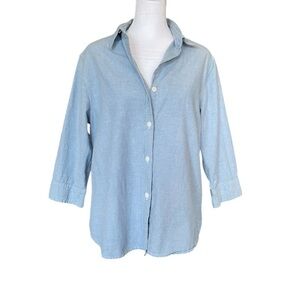 Vintage Bill Blass Blue Coastal Grandmother Chambray Button-Up Shirt  - Size M